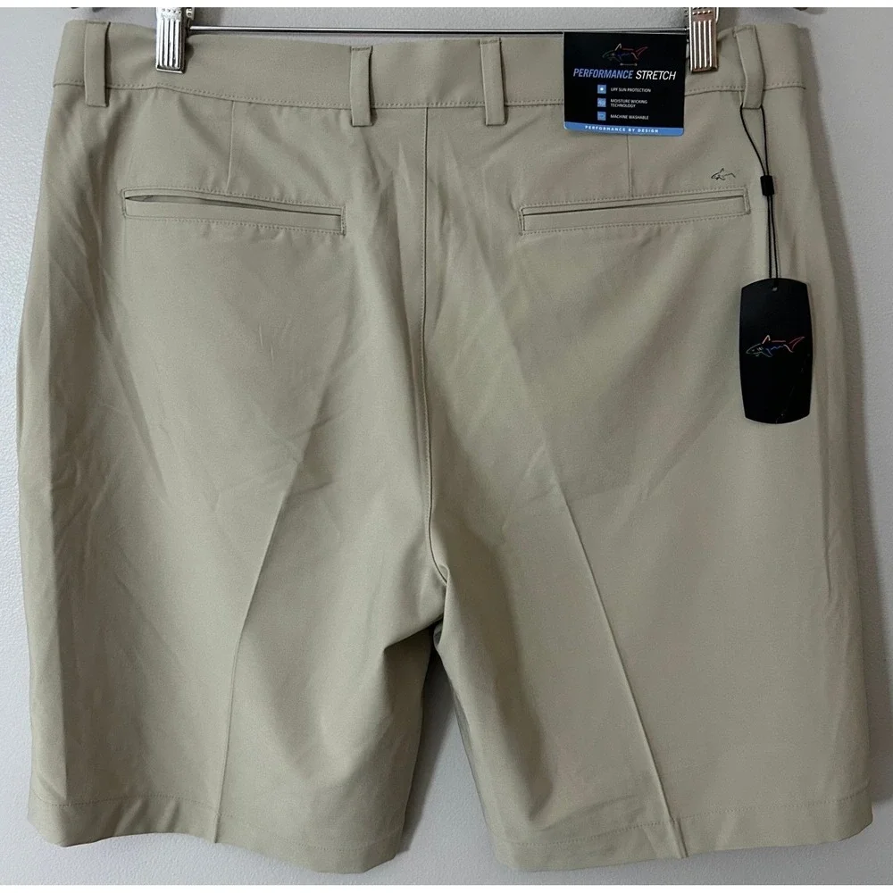 Greg Norman Golf‎ Shorts Mens 36 Tan Stretch Moisture Wicking Performance NWT